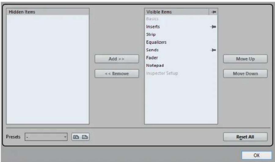 STEINBERG Cubase AI 9.5 - Inspector Settings Dialog - 1