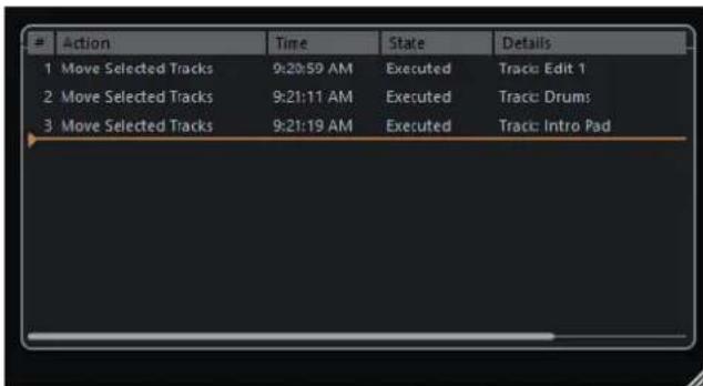 STEINBERG Cubase AI 9.5 - Edit History Dialog - 1