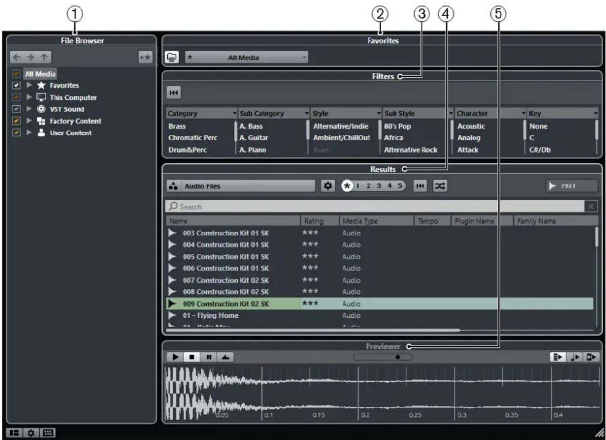 STEINBERG Cubase AI 9.5 - MediaBay Window - 1