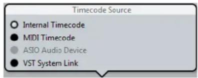 STEINBERG Cubase AI 9.5 - Timecode Source - 1