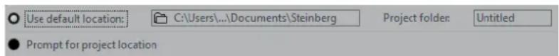 STEINBERG Cubase AI 9.5 - Choosing a Project Location - 1