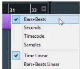 STEINBERG Cubase AI 9.5 - Ruler Display Formats - 1