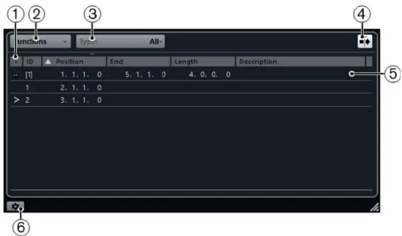 STEINBERG Cubase AI 9.5 - Markers Window - 1