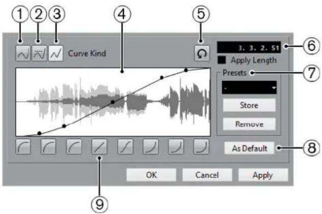 STEINBERG Cubase AI 9.5 - Fade Dialog for Event-Based Fades - 1