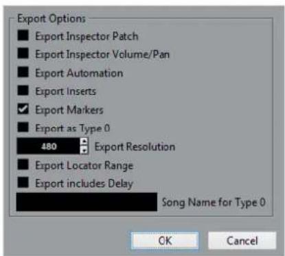 STEINBERG Cubase AI 9.5 - Export Options for MIDI Files - 1