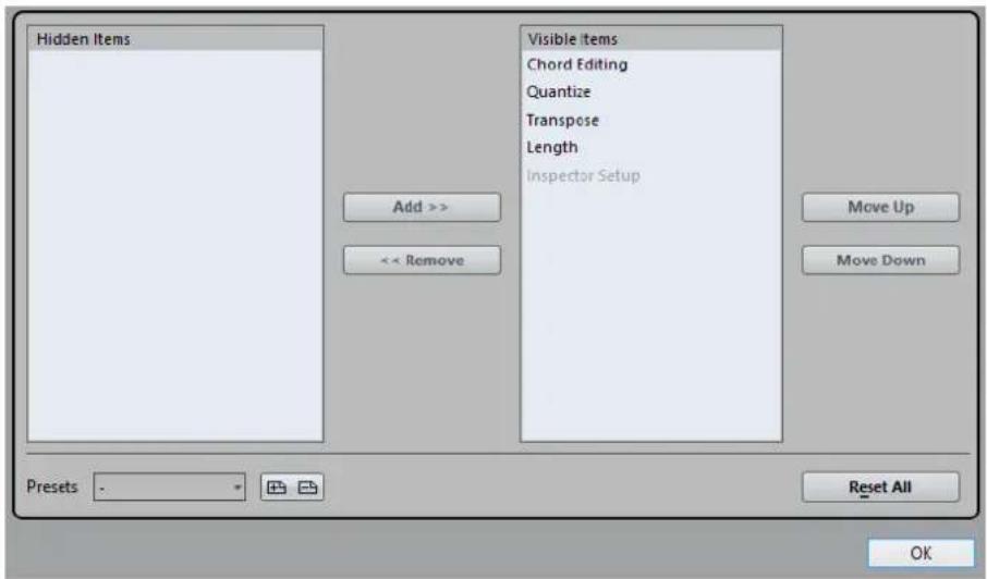 STEINBERG Cubase AI 9.5 - Inspector Settings Dialog - 2