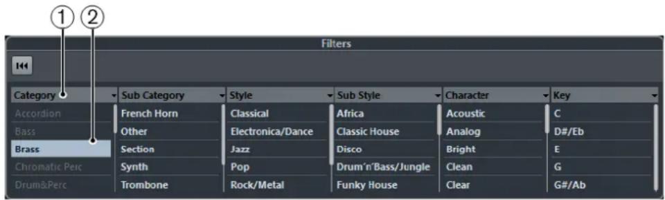 STEINBERG Cubase AI 9.5 - Attribute Filter - 1