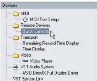 STEINBERG Cubase Studio 5 - Setting up quick controls on an external remote controller - 1