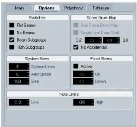 STEINBERG Cubase Studio 5 - The Options tab - 1