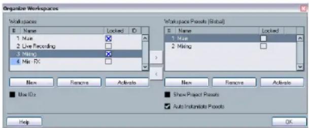 STEINBERG Cubase Studio 5 - Organizing workspaces and presets - 1