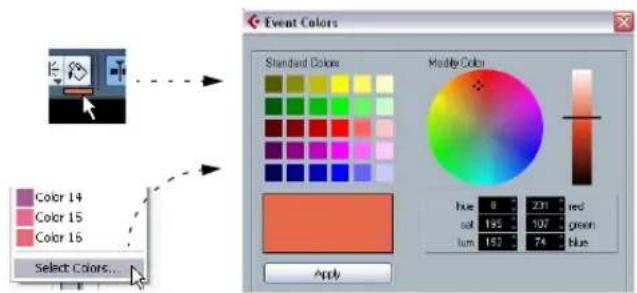 STEINBERG Cubase Studio 5 - The Event Colors dialog - 1