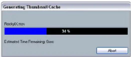 STEINBERG Cubase Studio 5 - Generating thumbnail cache files during video import - 2