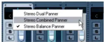 STEINBERG Cubase Studio 5 - About the three pan modes (Cubase only) - 1