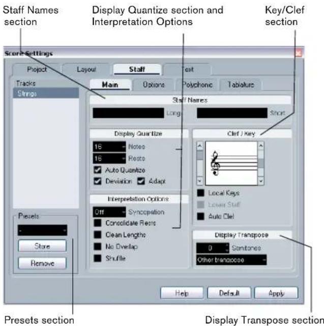 STEINBERG Cubase Studio 5 - Staff settings - 1