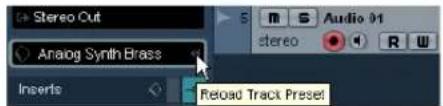 STEINBERG Cubase Studio 5 - Reloading track or VST presets - 1