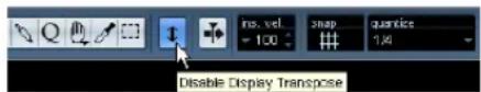 STEINBERG Cubase Studio 5 - Disabling Display Transpose - 1