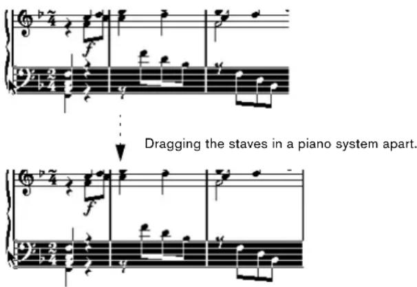 STEINBERG Cubase Studio 5 - Setting the distance between staves within a grand staff - 1