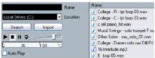 STEINBERG Cubase Studio 5 - Searching for audio files - 1