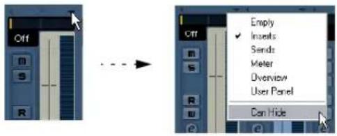 STEINBERG Cubase Studio 5 - Showing/hiding individual channels (the "Can Hide" setting) - 1