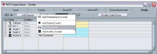 STEINBERG Cubase Studio 5 - Creating a Control Room channel - 1
