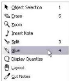 STEINBERG Cubase Studio 5 - Lengthening a note by gluing two notes together - 1