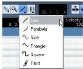 STEINBERG Cubase Studio 5 - → The Line tool has several different modes. - 1