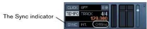 STEINBERG Cubase Studio 5 - The Sync indicator - 1