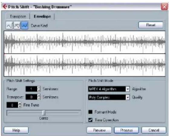 STEINBERG Cubase Studio 5 - Using envelope based Pitch Shift - 1