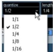 STEINBERG Cubase Studio 5 - Selecting a Quantize value - 2