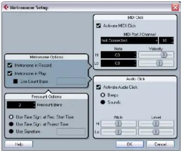 STEINBERG Cubase Studio 5 - Metronome settings - 1