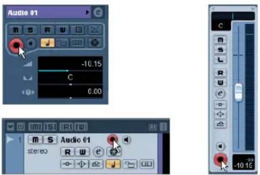 STEINBERG Cubase Studio 5 - Record-enabling tracks - 1