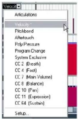 STEINBERG Cubase Studio 5 - Selecting the event type - 1