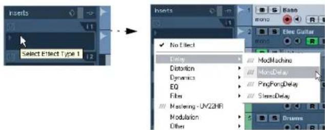 STEINBERG Cubase Studio 5 - Routing an audio channel or bus through insert effects - 1