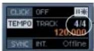 STEINBERG Cubase Studio 5 - Setting the time signature on the Transport panel - 1