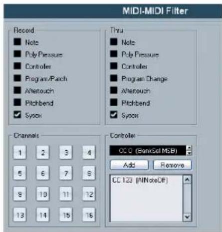STEINBERG Cubase Studio 5 - Filtering MIDI - 1