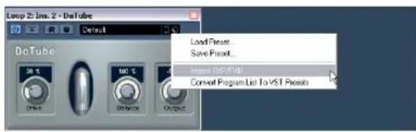 STEINBERG Cubase Studio 5 - Importing and converting FXB/FXP files - 1