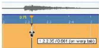 STEINBERG Cubase Studio 5 - Moving the destination of existing warp tabs - 1