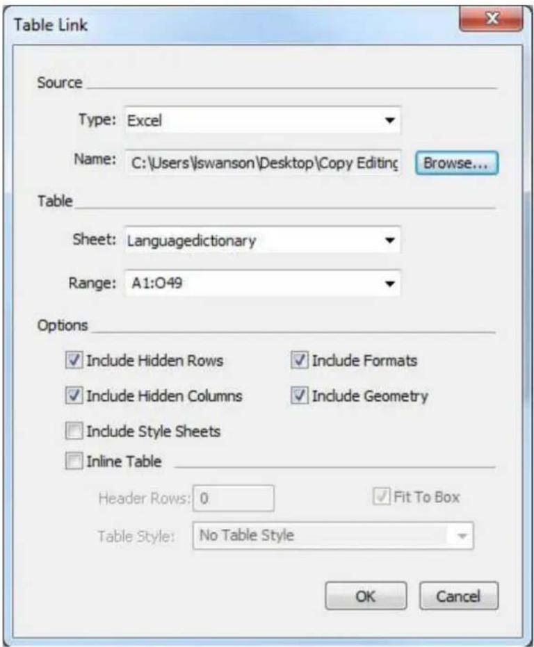 QUARK XPress 2015 - Importing Excel tables - 1