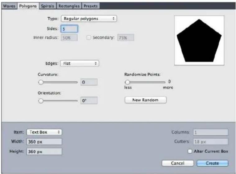 QUARK XPress 2015 - ShapeMaker Polygons tab - 1