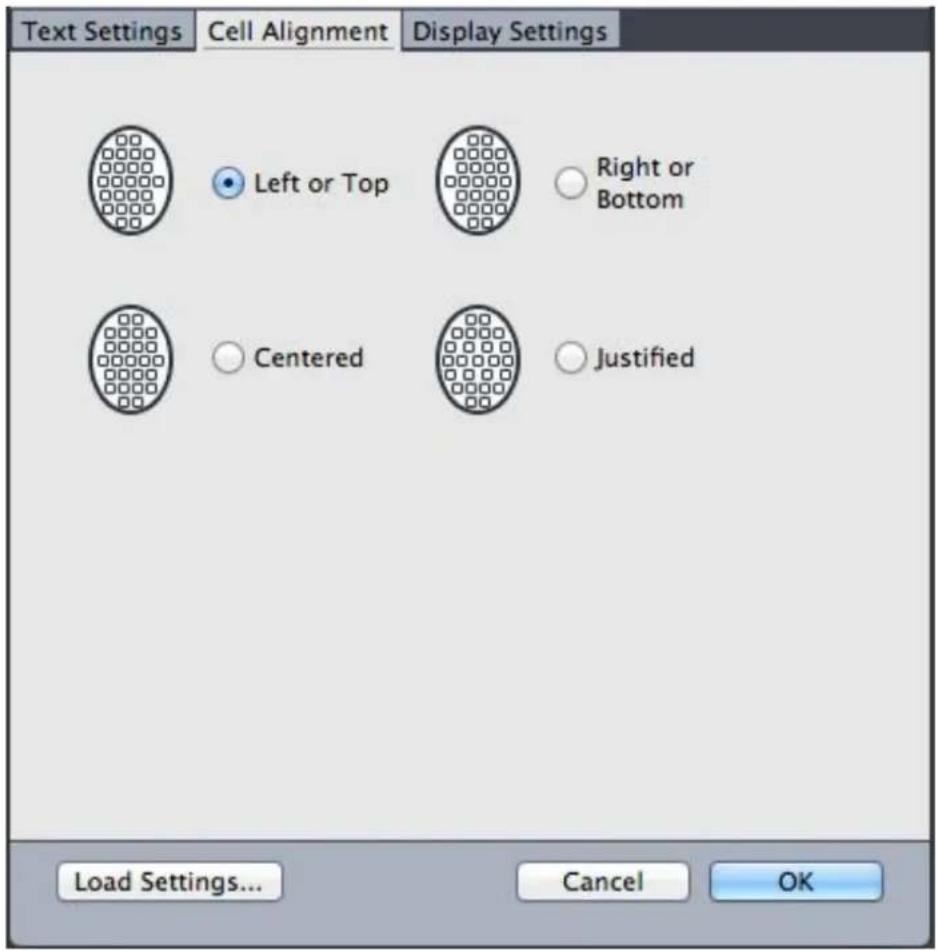 QUARK XPress 2015 - Design grids: Cell Alignment tab - 1