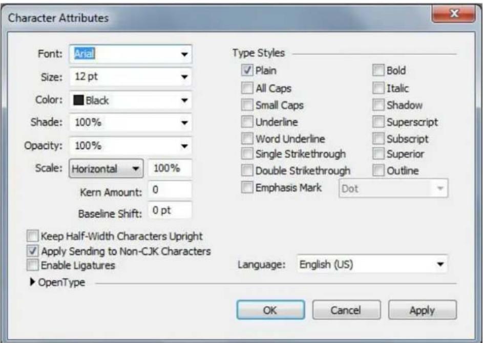 QUARK XPress 2015 - Applying multiple character attributes - 1