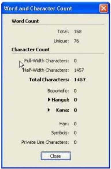 QUARK XPress 2015 - Counting words and characters - 1