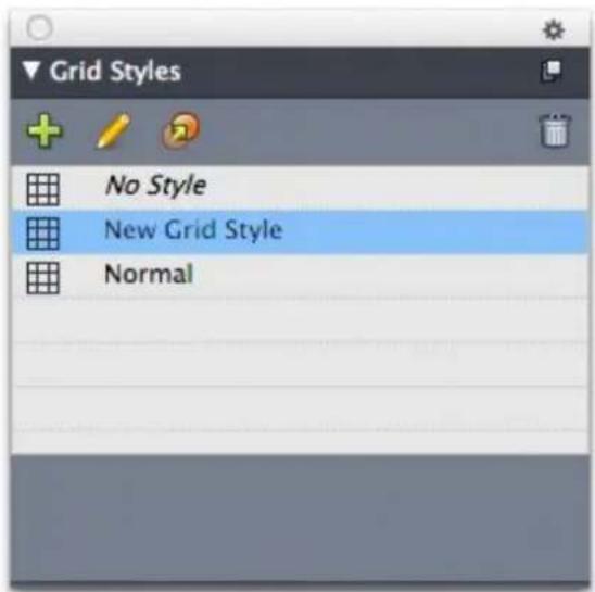 QUARK XPress 2015 - Grid Styles palette - 1