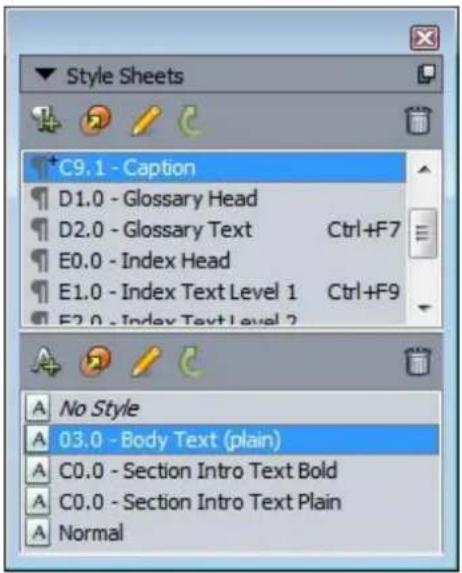 QUARK XPress 2015 - Style Sheets palette - 1