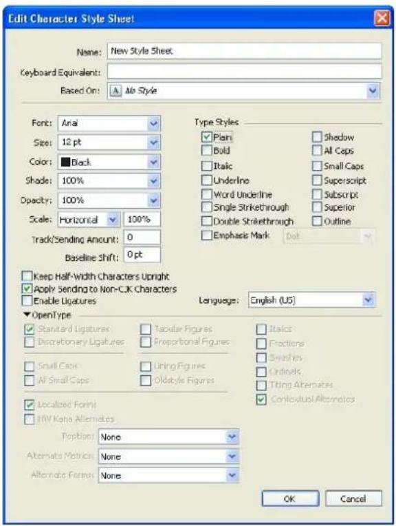 QUARK XPress 2015 - Creating and editing character style sheets - 1