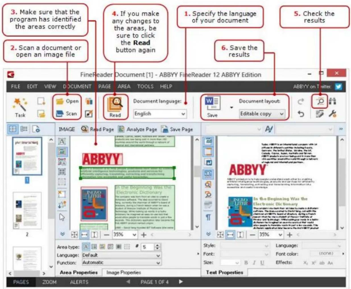 ABBYY FineReader 12.0 - Document conversion steps - 1