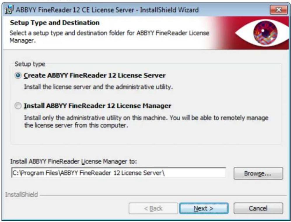 ABBYY FineReader 12.0 Corporate Edition - Installing the License Server and the License Manager - 1