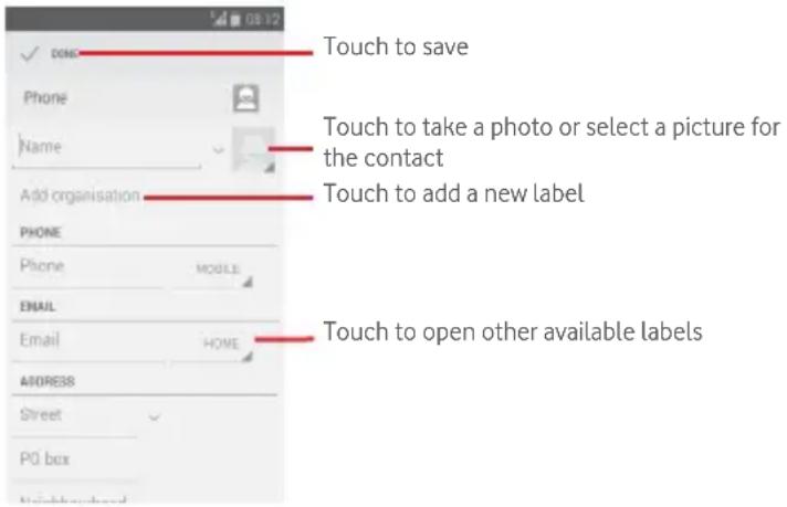 Vodafone Smart First 6 - Adding a contact - 1