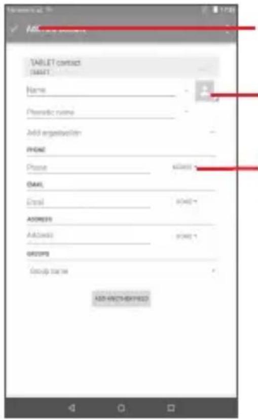 Vodafone Tab Prime 6 - Adding a contact - 1