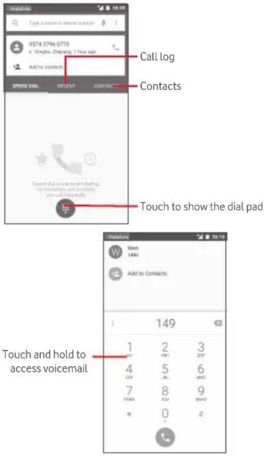 Vodafone Smart Prime 6 - Placing a call - 1